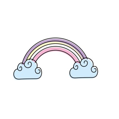 Güzellik rainbow ile bulut hava tasarlamak vektör