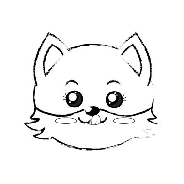 Şekil sevimli vahşi hayvan yüz ifade vektör çizim ile