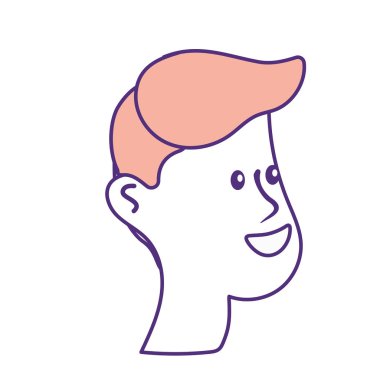 saç modeli, baş adamla mutlu ve güzel illüstrasyon vektör