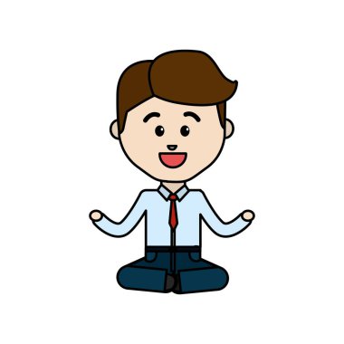 ruh sağlığı zarif mutlu kişi, vektör çizim