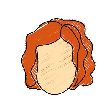 Güzellik kadını yüz saç modeli, vektör çizim ile