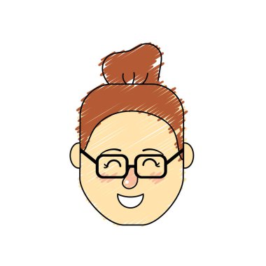 Avatar kadın baş saç modeli tasarımı ile illüstrasyon vektör