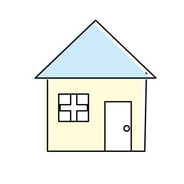 mimari tasarım simge vektör çizim ile güzel ev