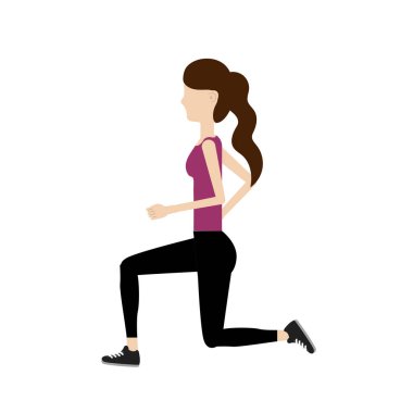 sağlıklı kadın egzersiz vektör illüstrasyon tasarımı yapıyor