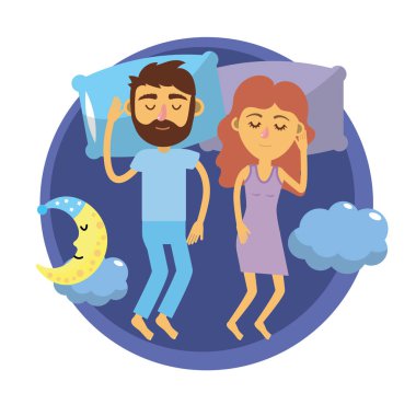 vektör çizim ile birlikte iyi uyku çift rüyalar
