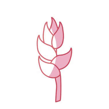 siluet güzellik egzotik ve tropikal çiçek şube, vektör çizim