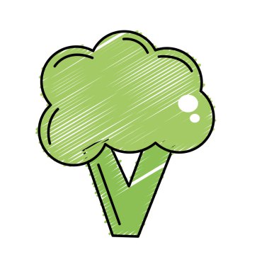 sağlıklı brokoli sebze ve vegan gıda vektör çizim