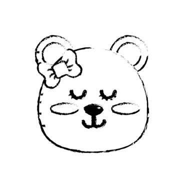 oyuncak ayı kız baş hayvan vahşi vektör çizim şekil