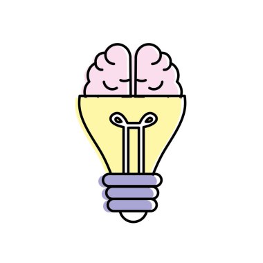 ampul beyin için yaratıcı bir fikir vektör çizim ile
