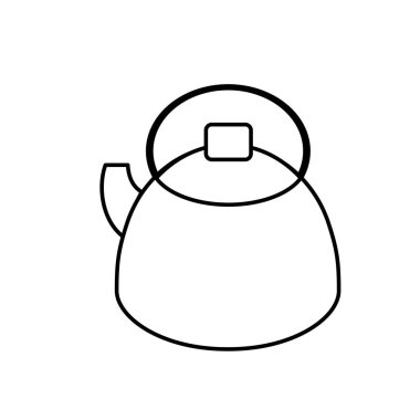 çizgi çaydanlık mutfak kap nesnesi mutfağı vektör çizim için