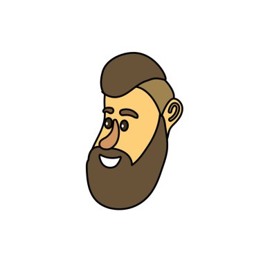 saç modeli tasarım vektör illüstrasyon ile avatar adam yüz