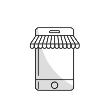 çizgi teknoloji Smartphone-e doğru iş bilgi vektör çizim