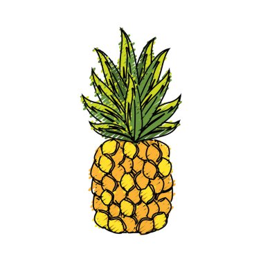 lezzetli ananas tropik meyve, vektör illüstrasyon tasarım