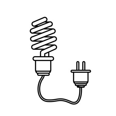 satırı kaydetmek ampul güç kablosu ile vektör çizim tasarım