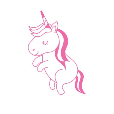 siluet güzellik tek boynuzlu at saç modeli tasarım vektör çizim ile dans