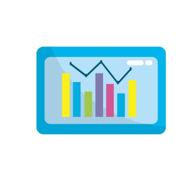bilgisayar istatistikleri diyagramı bar vektör çizim ile