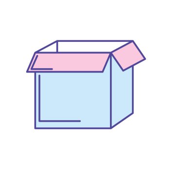 kare kutu paket açık tasarım vektör çizim