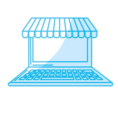 siluet teknoloji laptop için iş bilgi vektör çizim