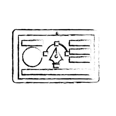 İş Web sitesi ve ok imleci vektör çizim tabletiyle şekil