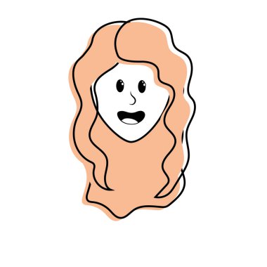 güzel kadın yüz saç modeli vektör çizim ile