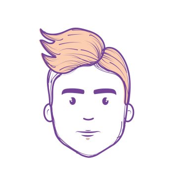 saç modeli, adamla güzel fece illüstrasyon vektör