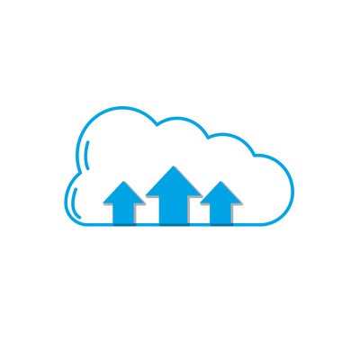 siluet bulut veri bağlantısı ile vektör çizim yukarı okları