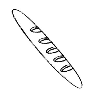 Şekil lezzetli taze ekmek Fransız ekmeği, vektör çizim