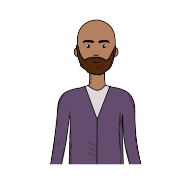 saç ve sakal, şirin adamla illüstrasyon vektör