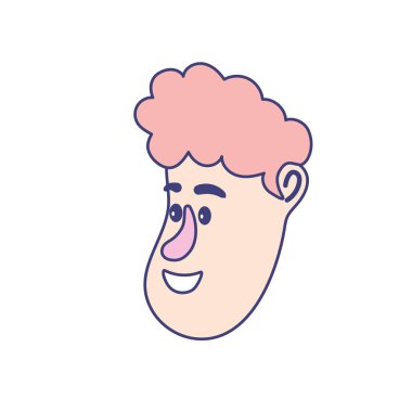 saç modeli tasarım vektör illüstrasyon ile avatar adam yüz