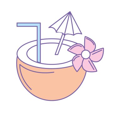 gün vektör çizim yenilemek için lezzetli Hindistan cevizi suyu