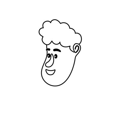 satır avatar adam yüz saç modeli tasarım vektör çizim ile