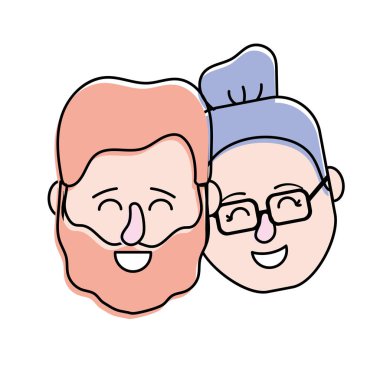 Avatar çift kafa saç modeli tasarımı ile illüstrasyon vektör