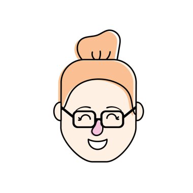 Avatar kadın baş saç modeli tasarımı ile illüstrasyon vektör