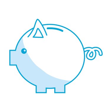 siluet güzel domuz para para birimi, illüstrasyon vektör için