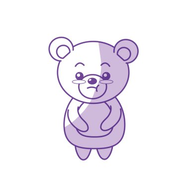 siluet sevimli ayı yüz ifade vektör çizim ile vahşi hayvan