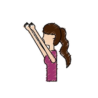 sağlıklı kadın egzersiz vektör illüstrasyon tasarımı yapıyor