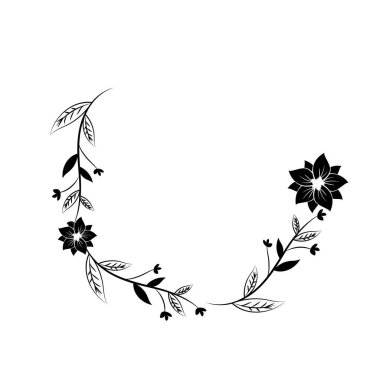 dallar yaprak ve çiçek dekorasyon vektör çizim ile