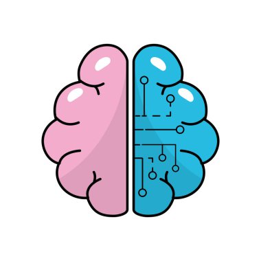 Anatomi beyin devreleri dijital bağlantı vektör çizim ile