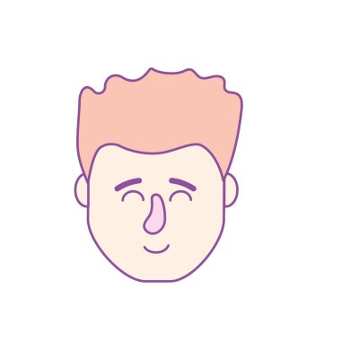 Avatar adam kafa saç modeli tasarımı ile illüstrasyon vektör