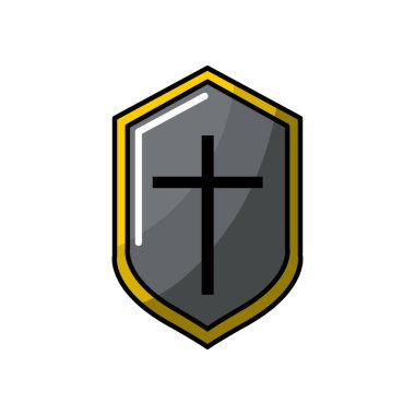 video oyunu kalkan koruma elemanı simge vektör çizim