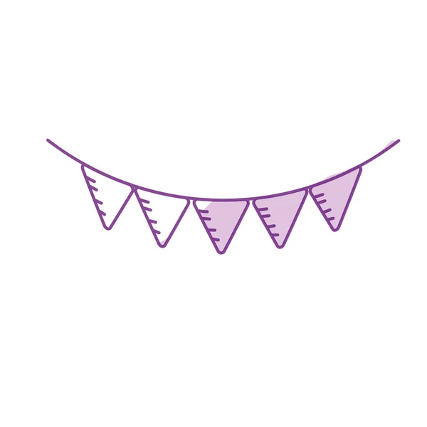Silhouette Niedlich Party Flagge Hängen Design Vektor Illustration — Stockvektor
