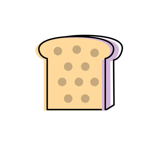 Heerlijke Sneetje Brood Eten Nutriion Vectorillustratie — Stockvector