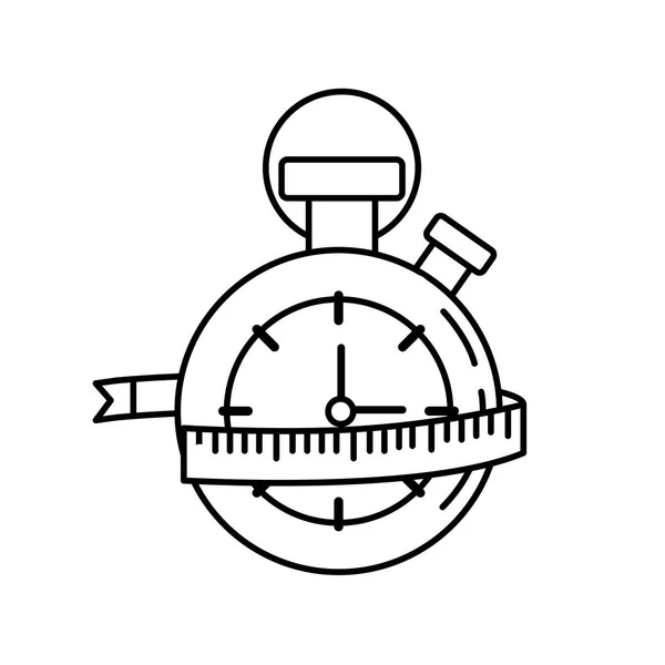 Chronomètre Ligne Avec Mesure Pour Pratiquer Illustration Vectorielle Exercice — Image vectorielle
