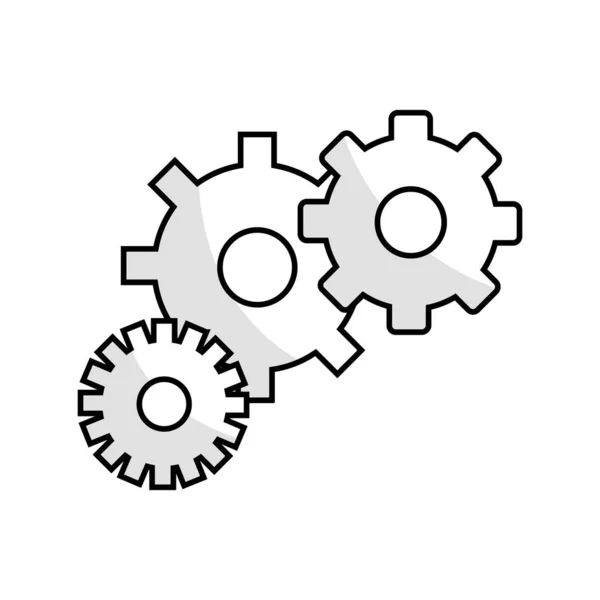 Figure Gears Industri Proses Simbol Vector Illustration - Stok Vektor