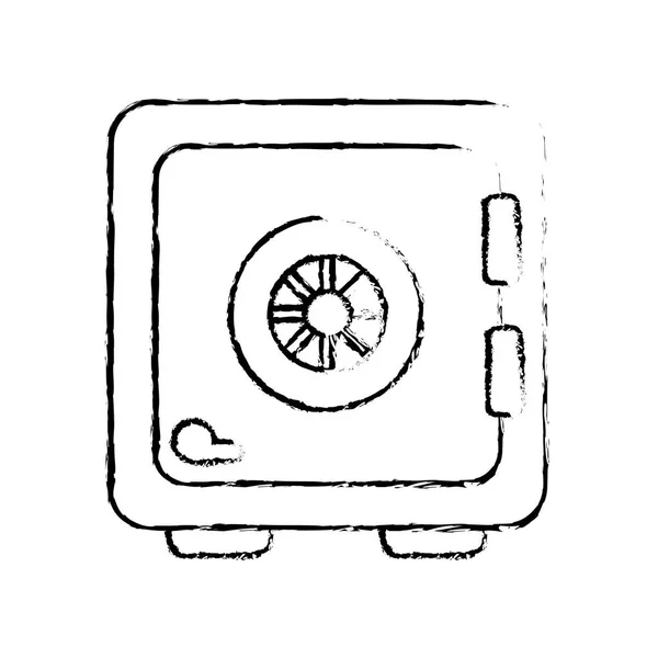 Figura Cassaforte Vicino Alla Sicurezza Cosa Speciale Illustrazione Vettoriale — Vettoriale Stock