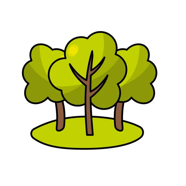 Árboles Naturales Con Ramas Ecología Cuidado Vector Ilustración — Vector de stock