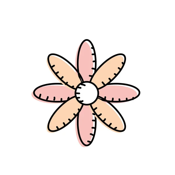 Natürliche Blume Mit Blütenblättern Vektor Illustration — Stockvektor