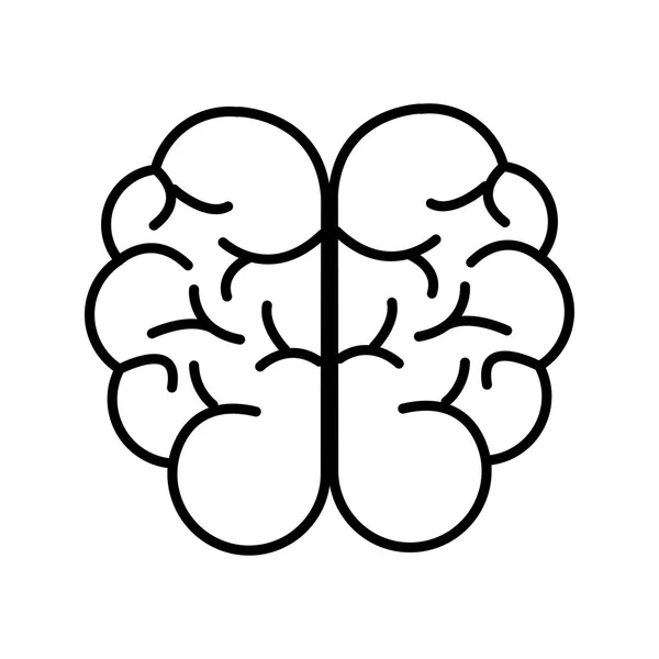 Salud Mental Inteligente Icono Línea Cerebral Diseño Ilustración Vectorial — Archivo Imágenes Vectoriales