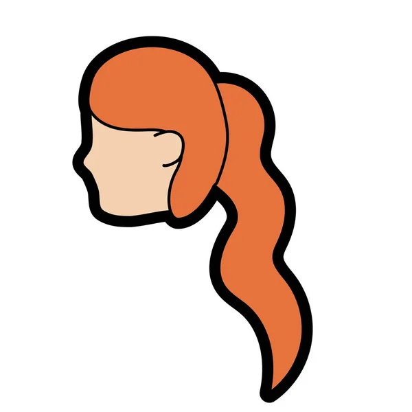 Avatar Femme Visage Avec Dessin Coiffure Illustration Vectorielle — Image vectorielle