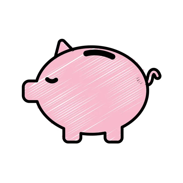 Économiser Argent Intérieur Porc Dans Maison Illustration Vectorielle — Image vectorielle